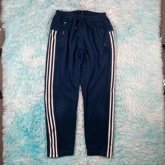 Navy Adidas Fleece Joggers - Small