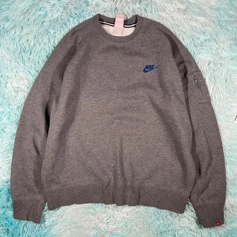 Grey Nike Sweatshirt Plain - Large