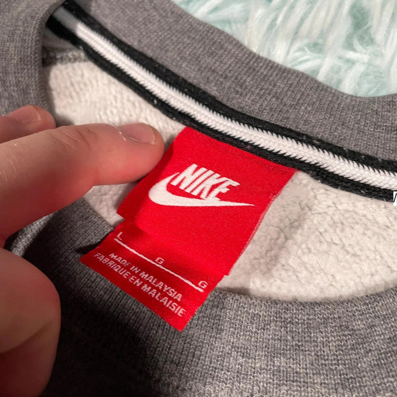 Grey Nike Sweatshirt Plain - Large