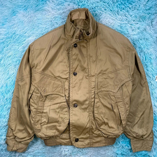 Vintage 90s Khaki Marine Bomber Jacket - Small