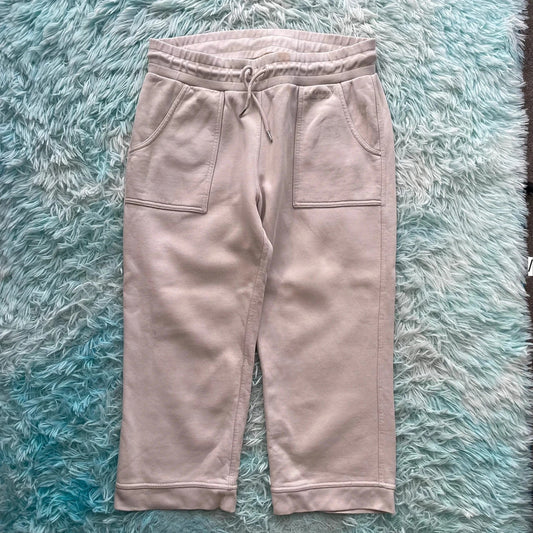 Cream White Burberry Tracksuit Bottoms - Large