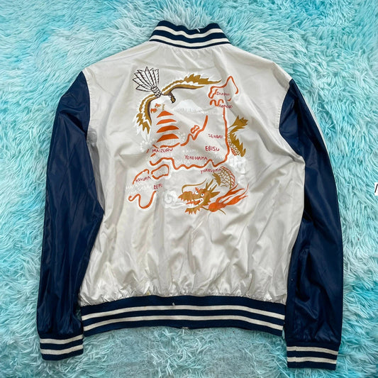 Vintage Evisu Japanese Graphic Bomber Jacket - XXL
