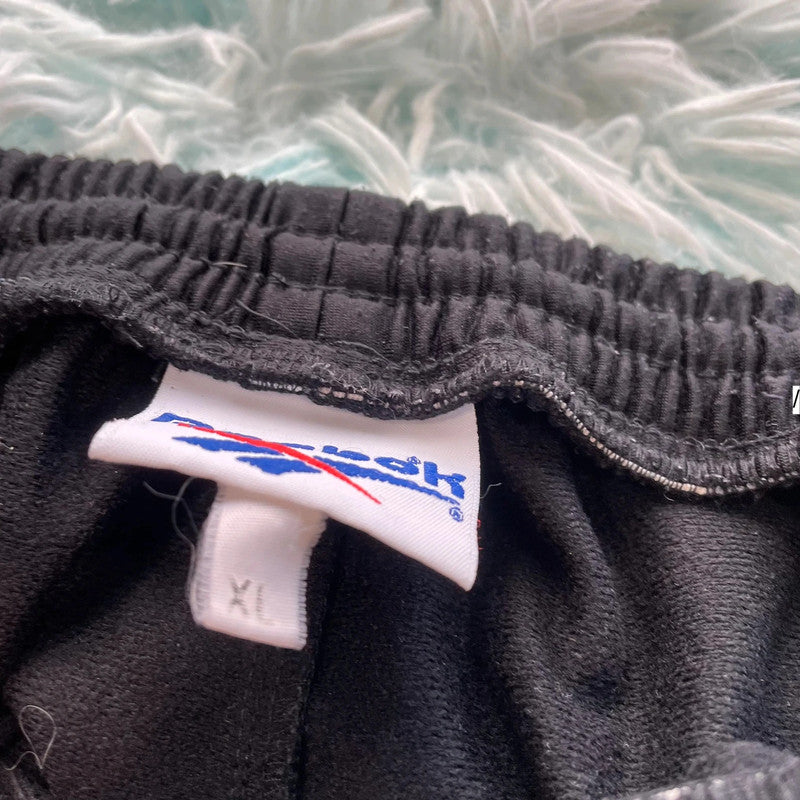 Vintage 90s Black Reebok Tracksuit Bottoms Poppers - XL
