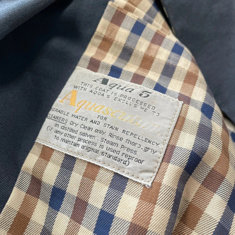 Vintage Navy Aquascutum Trench Coat Hauscheck - XL
