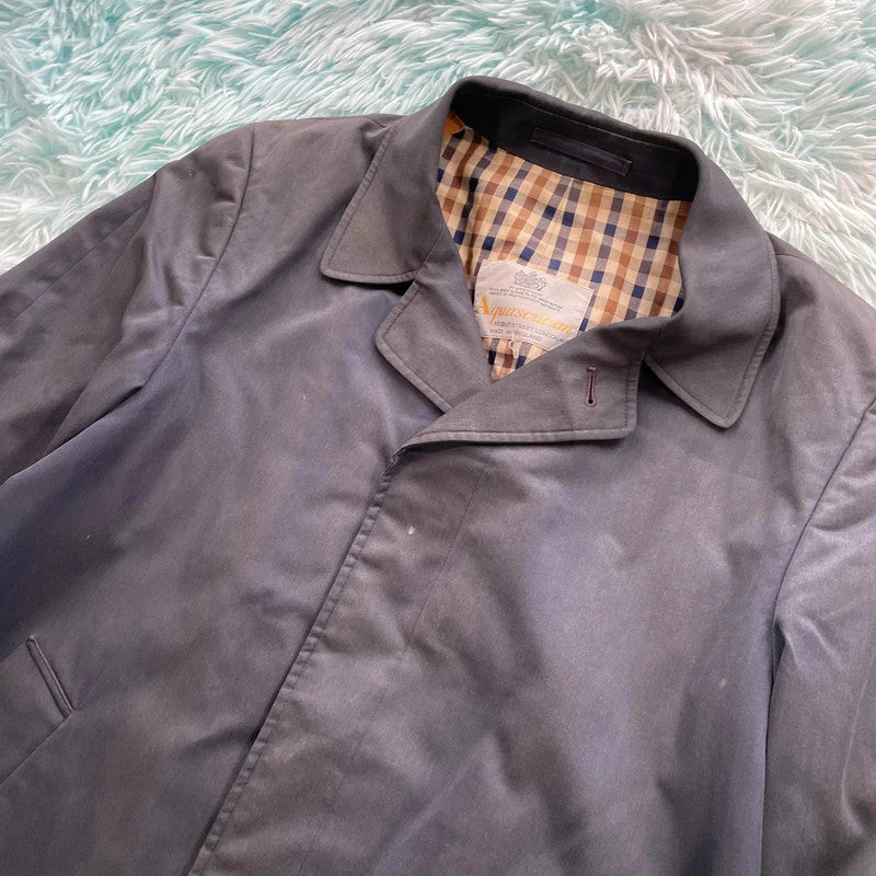 Vintage Navy Aquascutum Trench Coat Hauscheck - XL