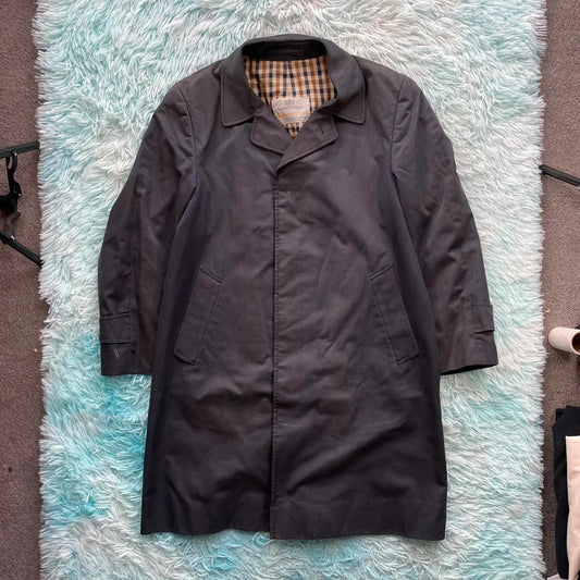 Vintage Navy Aquascutum Trench Coat Hauscheck - XL