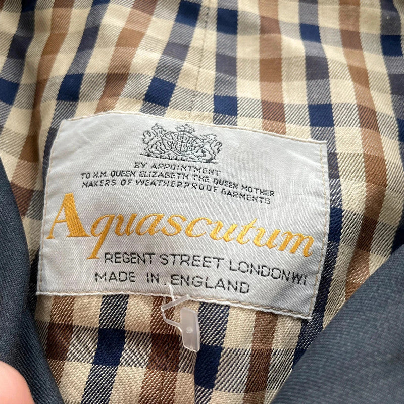 Vintage Navy Aquascutum Trench Coat Hauscheck - XL