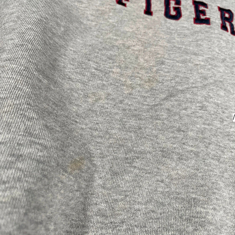 Vintage Grey Tommy Hilfiger Sweatshirt Embroidered Spellout - Large
