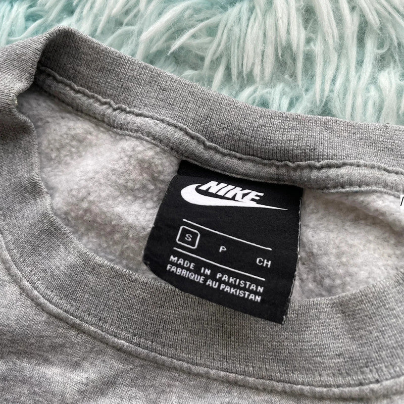 Grey Nike Sweatshirt Spellout - Small