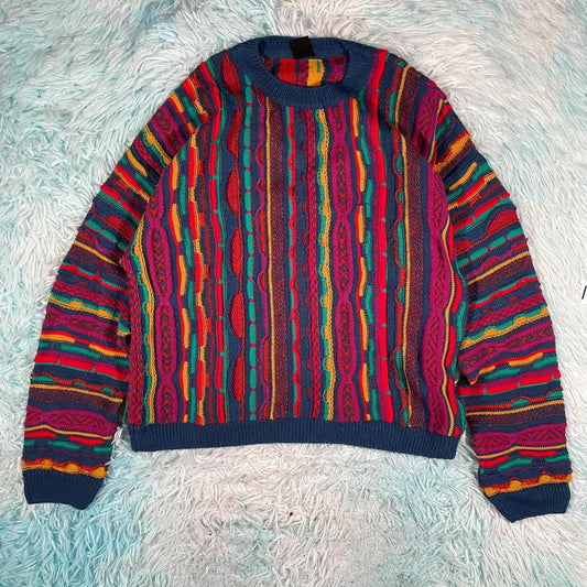 Multicoloured 3D Knit Urban Outfitters Knitted Jumper - Small