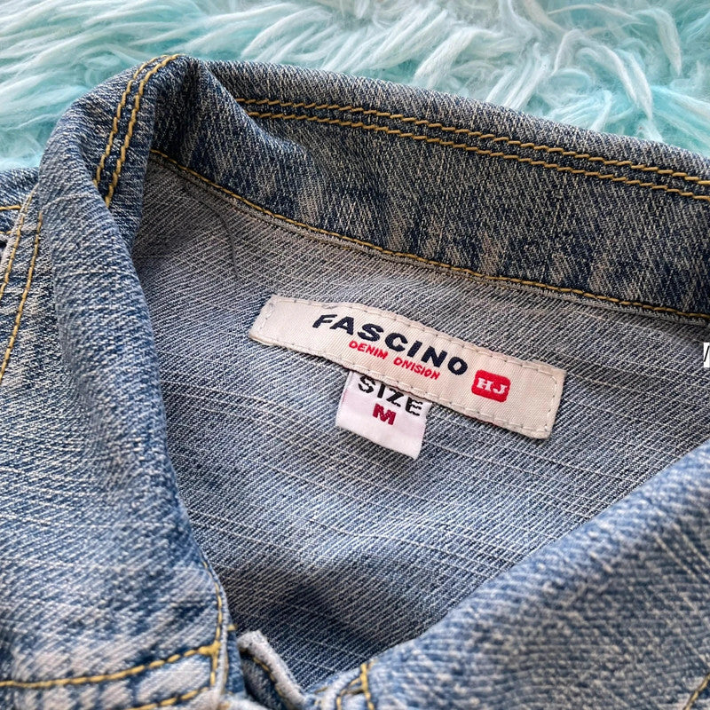 Vintage Y2K Denim Vest Jacket Fitted - Medium