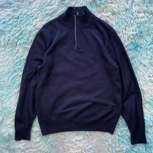 Navy Boggi 1/4 Zip Jumper - Medium