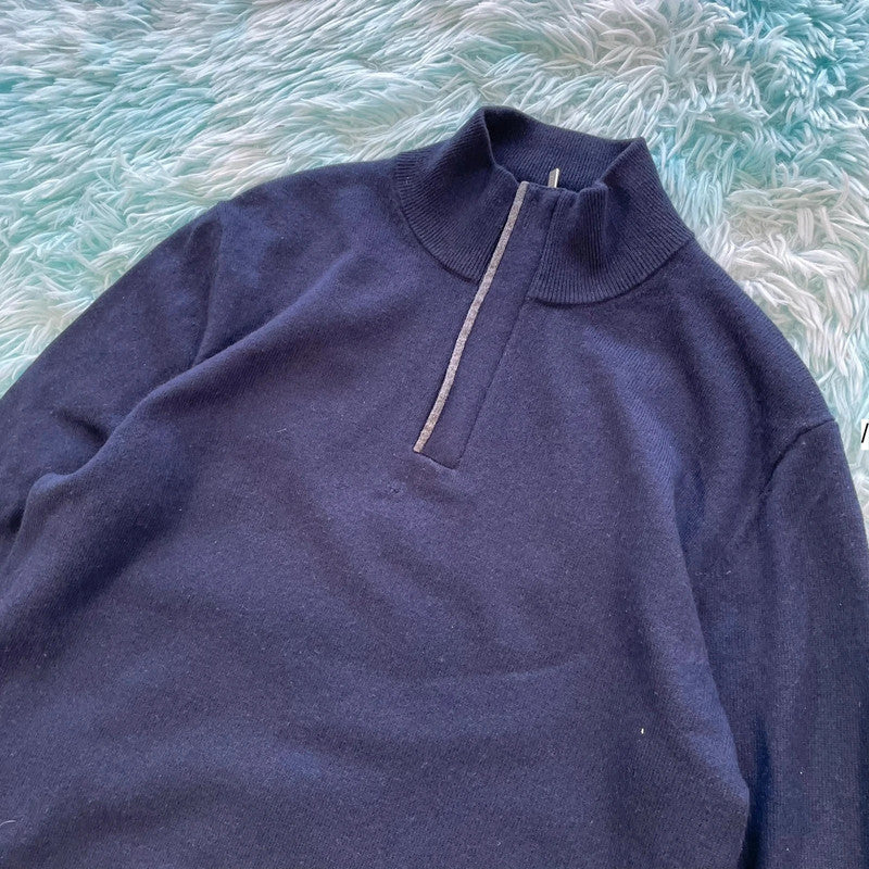 Navy Boggi 1/4 Zip Jumper - Medium