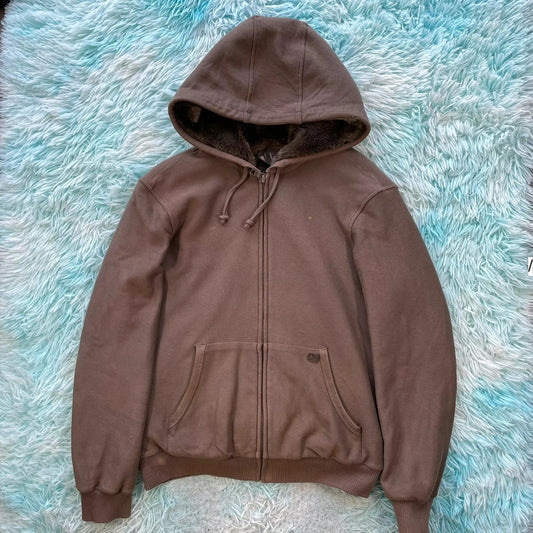 Brown Armani Exhange Fleeced Hoodie - Small