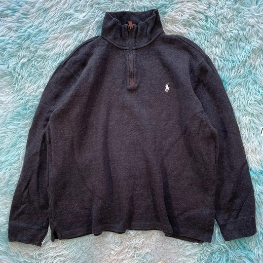 Grey Polo Ralph Lauren 1/4 Zip Sweatshirt - XXL