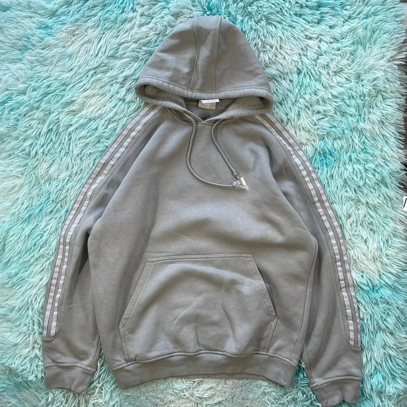 Vintage Sky Blue Adidas Hoodie Plain - Medium
