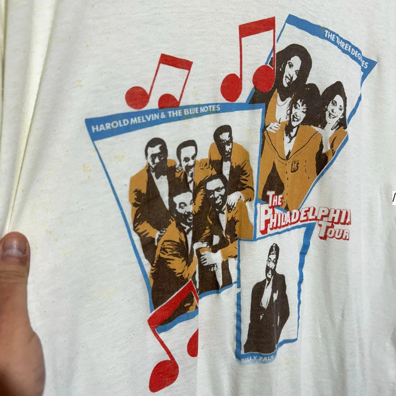Vintage 80s White Harold Melvin & the Bluenotes T Shirt R&B - XXL