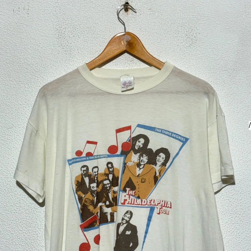 Vintage 80s White Harold Melvin & the Bluenotes T Shirt R&B - XXL