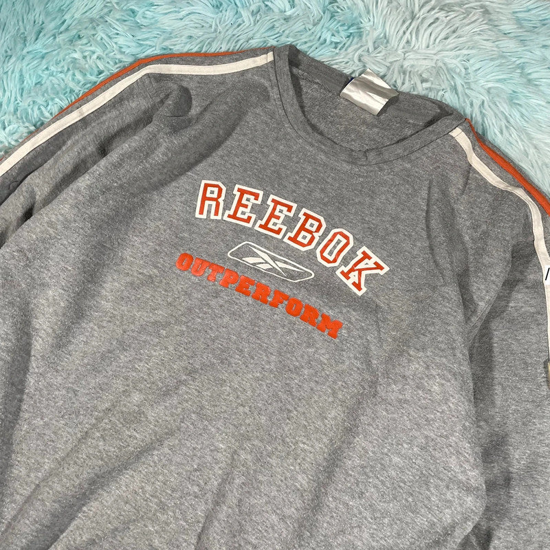 Vintage 90s Grey Reebok Sweatshirt Spellout - Large