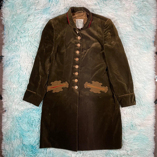 Vintage Khaki Gaisberger Austrian Suede Jacket - Small
