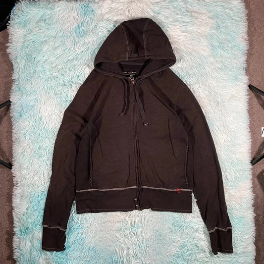 Vintage 00s Black Armani Jeans Hoodie - large