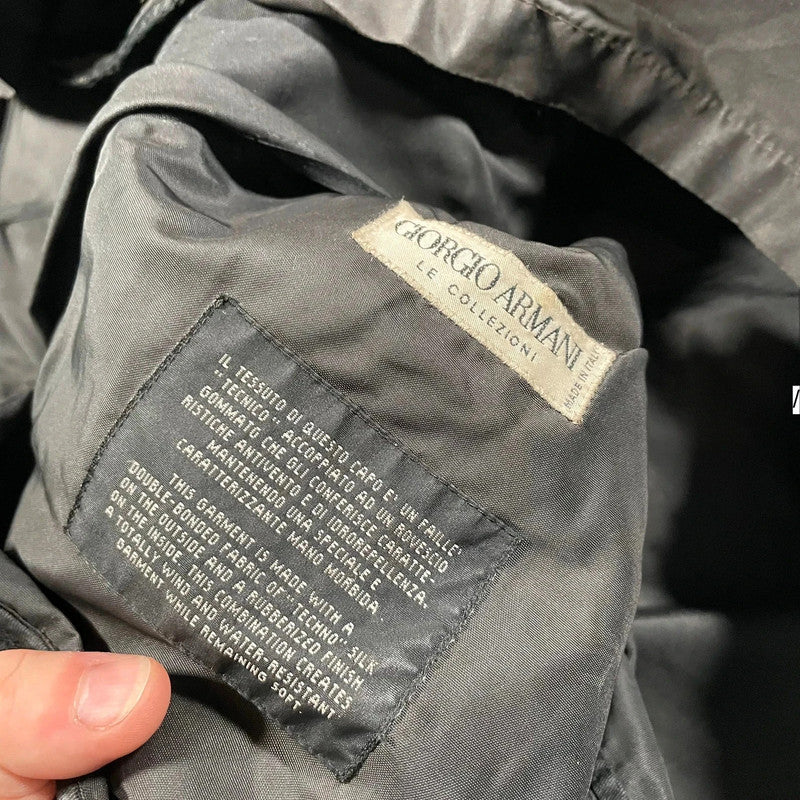 Vintage Dark Brown 90s Giorgio Armani Wax Jacket - XL