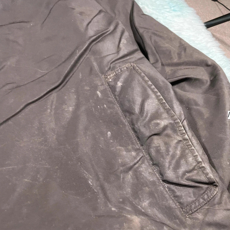 Vintage Dark Brown 90s Giorgio Armani Wax Jacket - XL