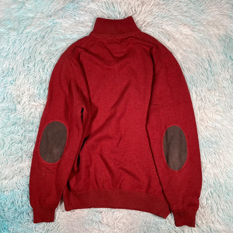Red Christian Berg 1/4 Zip Jumper - Medium