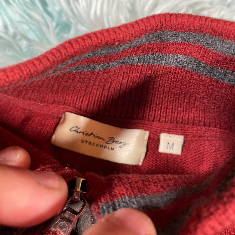 Red Christian Berg 1/4 Zip Jumper - Medium