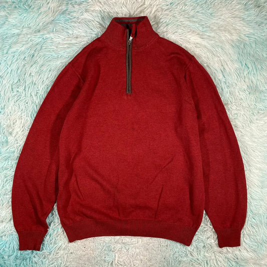 Red Christian Berg 1/4 Zip Jumper - Medium