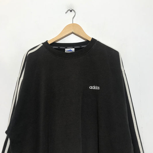 Vintage 90s Black Adidas Sweatshirt - Large