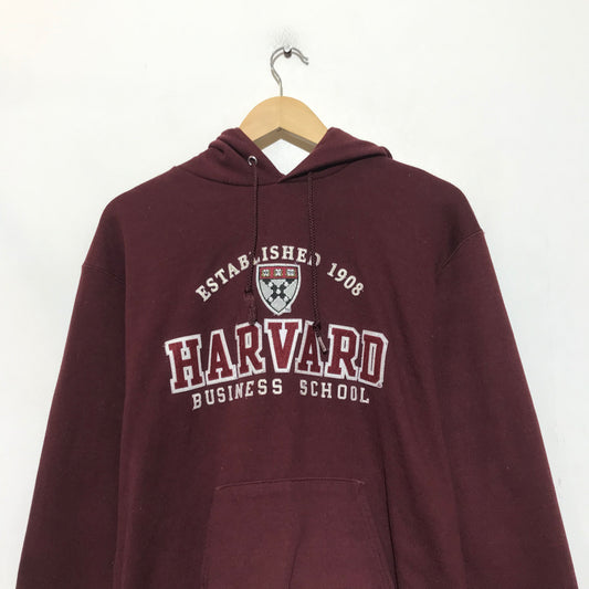 Vintage 00s Maroon Harvard University Champion Hoodie Sweatshirt - Medium