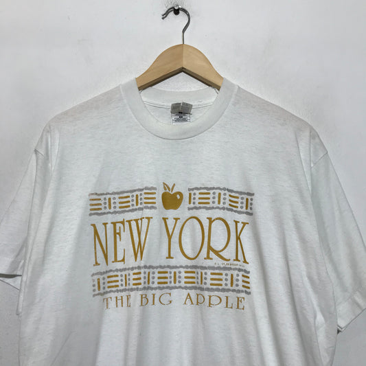 Vintage 90s White New York Graphic T Shirt - Large