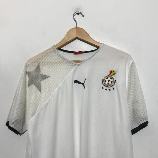 Vintage 2010 Ghana Shirt Puma White Home Kit - XL