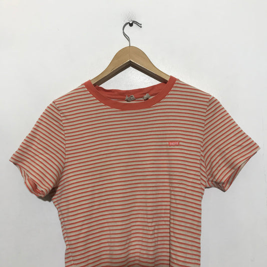 Vintage Red Levi's Striped T Shirt 80's style - Women's Large
