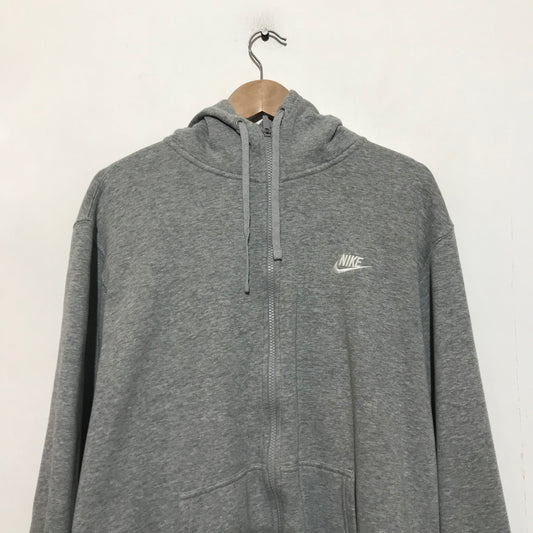 Vintage 00s Grey Nike Hoodie Full zip Sweatshirt - XL