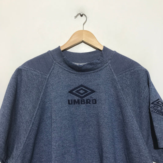 Vintage 90s Grey-Blue Umbro Heavyweight T Shirt - XL