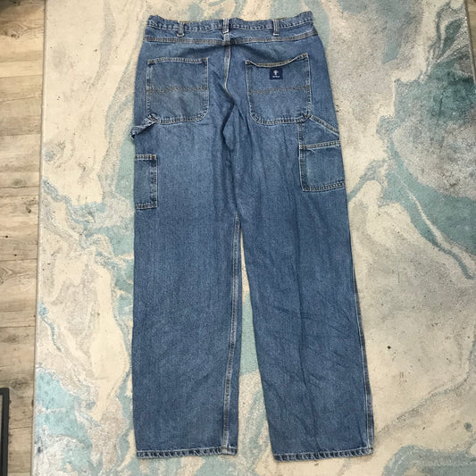 Vintage 00s Blue Carpenter Baggy Jeans Straight Leg - 38W 36L