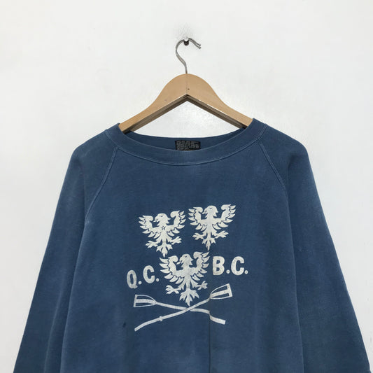 Vintage 1980s Queen's College Rowing Club QCBC Sweatshirt - Large