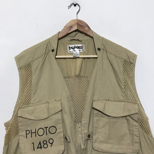 Vintage Beige London 2012 Olympics Utility Vest Jacket - Large