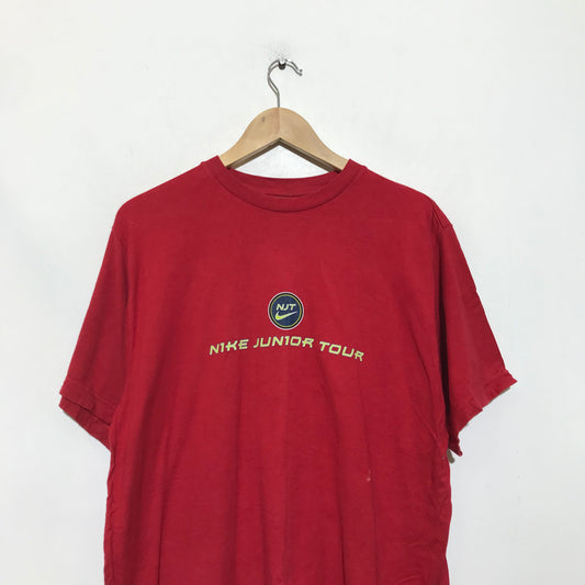 Vintage 00s Red Nike 2001 Junior Tour Tennis Graphic T Shirt - Medium