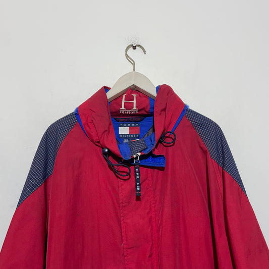 Vintage 90s Red Tommy Hilfiger Windbreaker Rain Jacket - XL