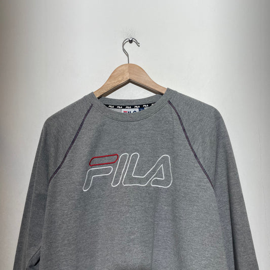 Vintage Grey Fila Sweatshirt - Large