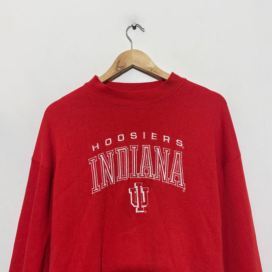 Vintage 90s Red Indiana University Hoosiers Sweatshirt Pro Player - Large
