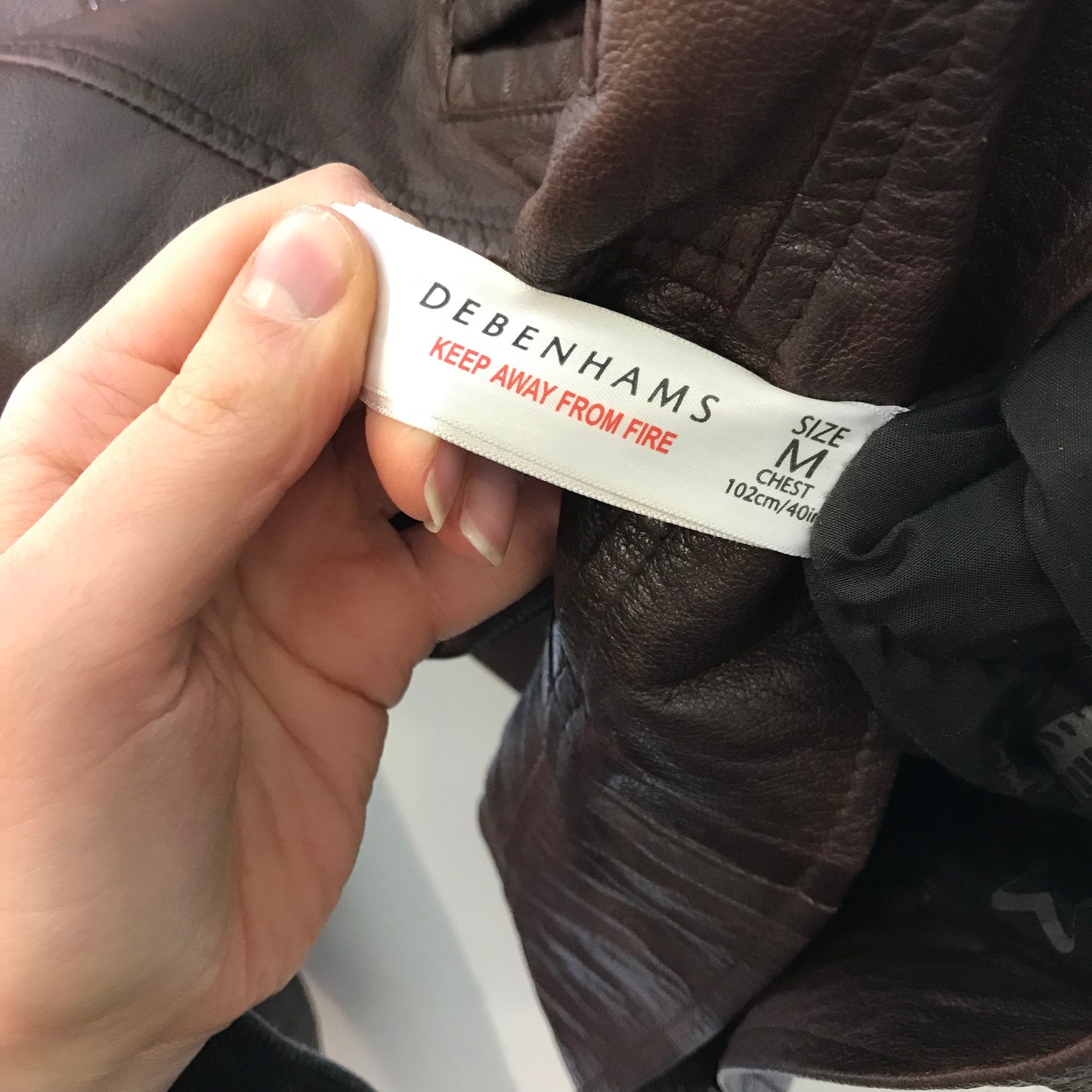 Vintage Brown Leather Jacket 00s Debenhams Medium Leech Vintage