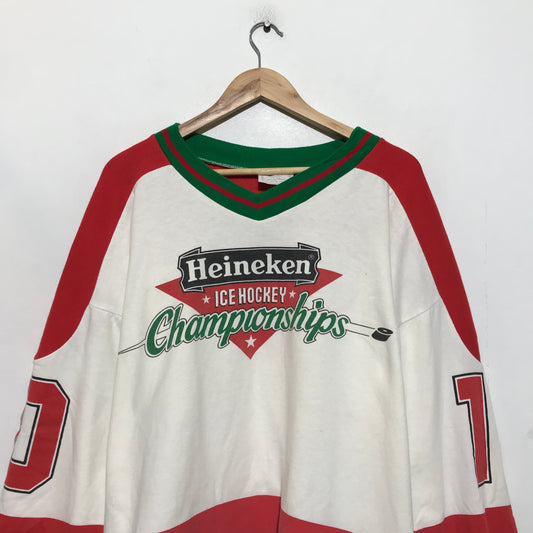 Vintage 80s Heineken Ice Hockey Championships Sweatshirt Seahawks - Large