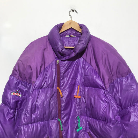 Vintage 80s Purple Moncler Grenoble Ski Puffer Jacket - Large