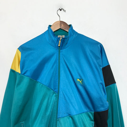 Vintage 90s Turquoise Funky Puma Track Jacket - Medium