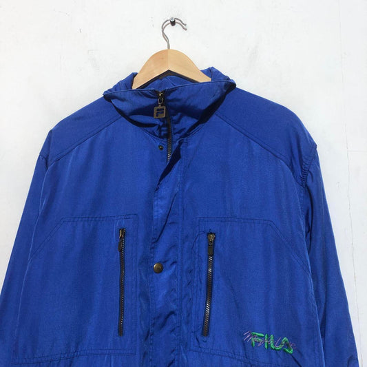 Vintage 90s Blue Fila Magic Line Windbreaker Jacket-L