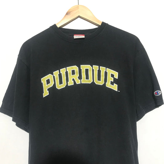 Vintage 90s Black Purdue Champion T Shirt - Large
